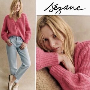 Sezane Basile Cardigan Alpaca Hot pink Fuchsia  Women’s M